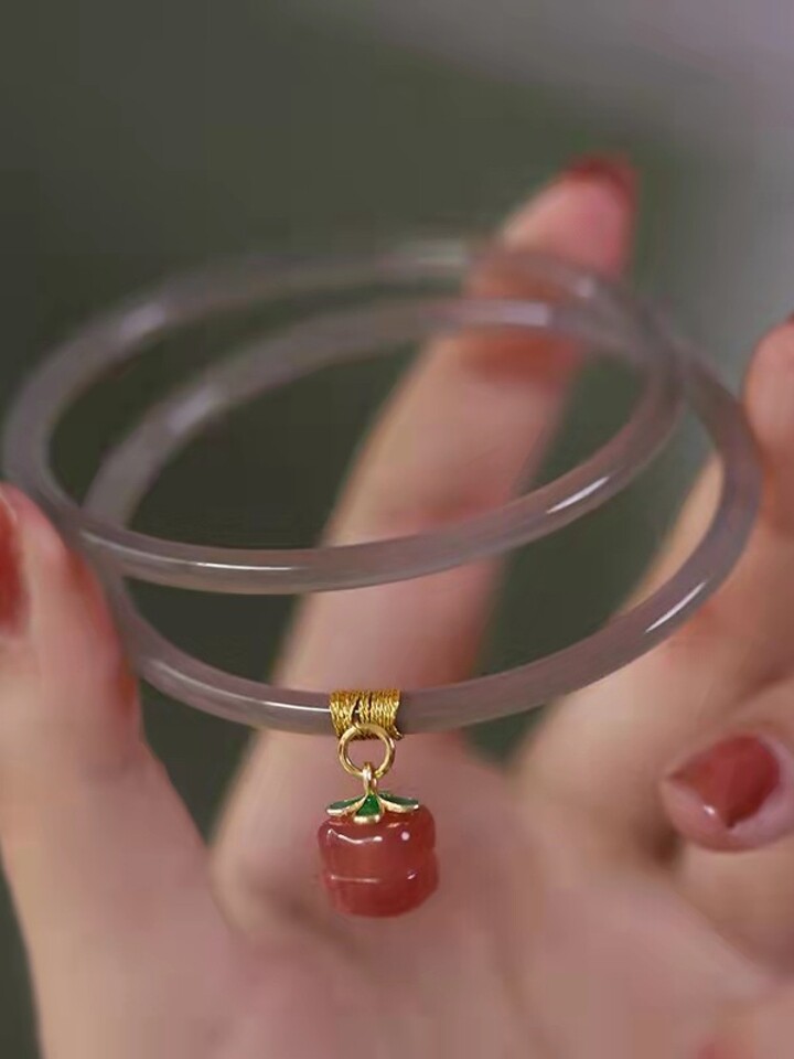 vivian 天然玉髓荔枝冻叮当镯-网购导航