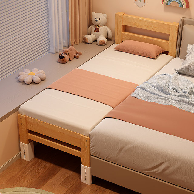Splicing bed crib adults can sleep solid wood baby bed customized children's bedside bed widened splicing large bed artifact