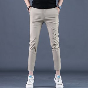 
New summer thin nine-point pants men's slim-fitting small-foot pants trendy men's casual pants khaki slimming 9-point pants