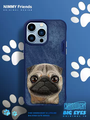 Nimmy Embroidered New Phone Cases Covers Cute Pug Dog, Panda, Cat, Mouse Plush High End Premium iPhone 15, iPhone 15 Plus, iPhone 15 Pro, iPhone 15 Pro Max,