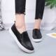 New leather white shoes for spring and summer, one-step lazy students' shoes for pregnant women's shoes Korean versatile casual women's singles shoes