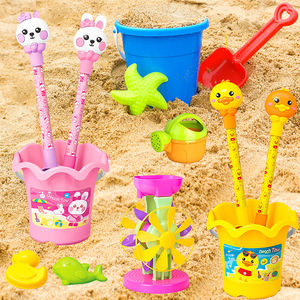 
Children's cartoon beach toy set seaside hourglass beach shovel playing sand digging soil boy and girl sand digging tools