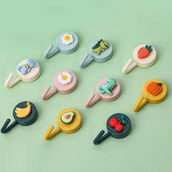Cartoon round strong adhesive, traceless, durable, non-falling sticky hook, tile glass decorative hook, towel hook