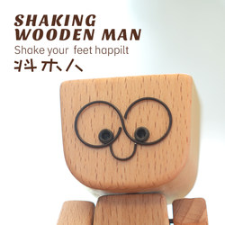 Linmuji Wooden Figurine Car Air Freshener Desktop Ornament Healing Creative Cute Decoration Gift New Year