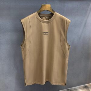 
New pure cotton 2026 personalized high street fashion brand sports vest men's sleeveless T-shirt summer loose waistcoat fitness
