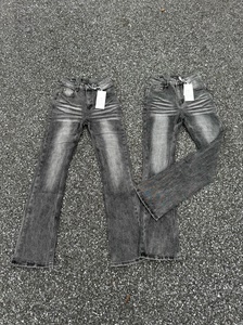 
Crushed wool cleanfit washed black cow 3.0 micro-flare cleanfit jeans for men and women, same style trousers