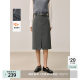 
LILY Grey slit versatile commuter high waist straight skirt Outlet winter new women's clothing