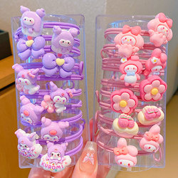 Kuromi Hair Ties for Girls, Cartoon Hair Bands for Children, Non-Damaging High Ponytail Hair Ties, 2024 New Hair Accessories