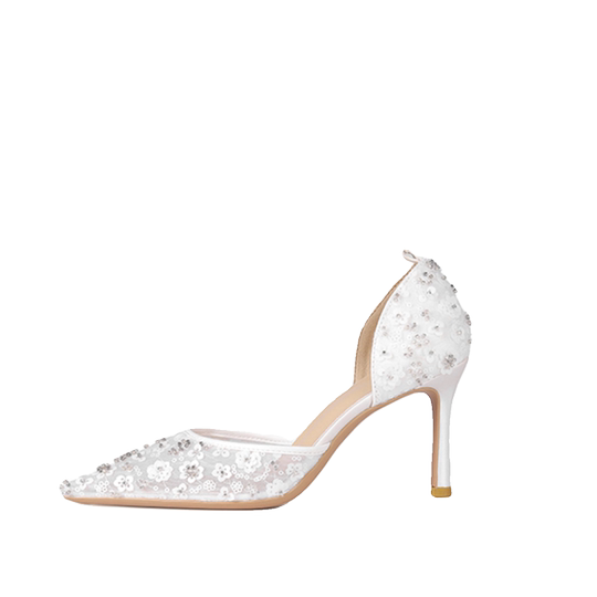 Scarpe Da Sposa Eleganti Con Punta A Punta E Strass – Perfette Per Matrimoni, Serate E Balli