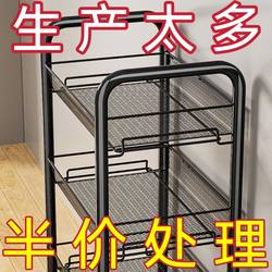 Kitchen Storage Rack, Floor-Standing, Multi-Layer, Household Microwave Rack, Vegetable Storage Rack, Oven Rack, Storage Rack with Wheels