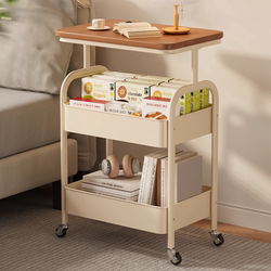 Bedside Table, Movable Coffee Table, Small Trolley, Sofa Side Table, Bedside Storage Rack, High Table, Living Room Snack Storage Rack