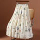 High waist sweet little fresh floral skirt for women in summer 2025 new elastic skirt A-line splicing large long skirt
