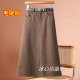 Thickened woolen pocket skirt for Autumn and winter for women 2024 new high-waisted slim mid-length skirt long skirt umbrella skirt