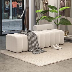 Double Modern Minimalist Lounge Area Reception Sofa for Clothing Stores, Beauty Salons, and General Shop Use, Narrow Long Bench Sofa