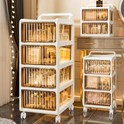Cosmetic Storage Cabinet, Skin Care Product Storage Box, Desktop Storage Rack, Storage Box, Dust-Proof Dressing Table, Trolley Integrated Cabinet