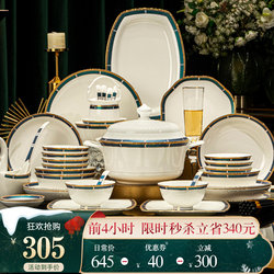 2026 Bowl and Plate Set for Home Use, Light Luxury Ceramic Bone China, High-Value Jingdezhen Tableware Set, Bowls and Plates, Housewarming Gift