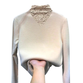 Fat mm300Jin [Jin equals 0.5kg] German velvet lace bottoming shirt for women