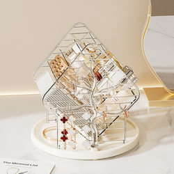 Rotating Cosmetics Storage Box, Desktop High-End Lipstick Organizer, Dressing Table Skin Care Product Makeup Brush Storage Rack