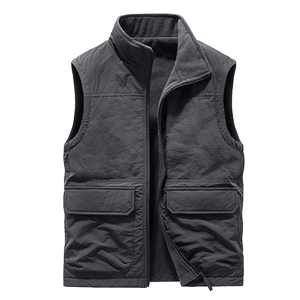 In autumn and winter, wearing vest men with velvet plus thickened fleece shoulder vest outdoor leisure shaking pill horses clip jacket