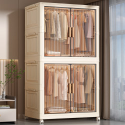 Wardrobe for Home Use, Adult Clothes Folding Storage Cabinet, Bedroom No-Installation Wardrobe, Adult and Children's Clothing Storage Cabinet