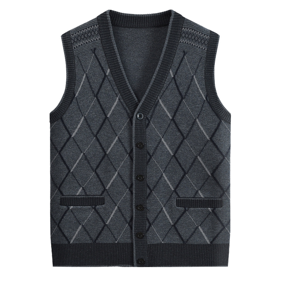 
Spring and Autumn Middle-aged and elderly men's thermal underwear V-neck sweater thickened base shirt cardigan vest vest dad outfit