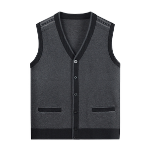 
Autumn and winter thermal underwear sweater vest middle-aged and elderly men sweater vest daddy cardigan vest top