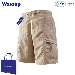 WASSUP street retro multi-pocket cargo shorts for men