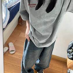 Big Sale Leakage ~ Foreign Trade Export Last Order Summer Short-Sleeved T-Shirt Men's and Women's Pure Cotton Loose Half-Sleeved Tops