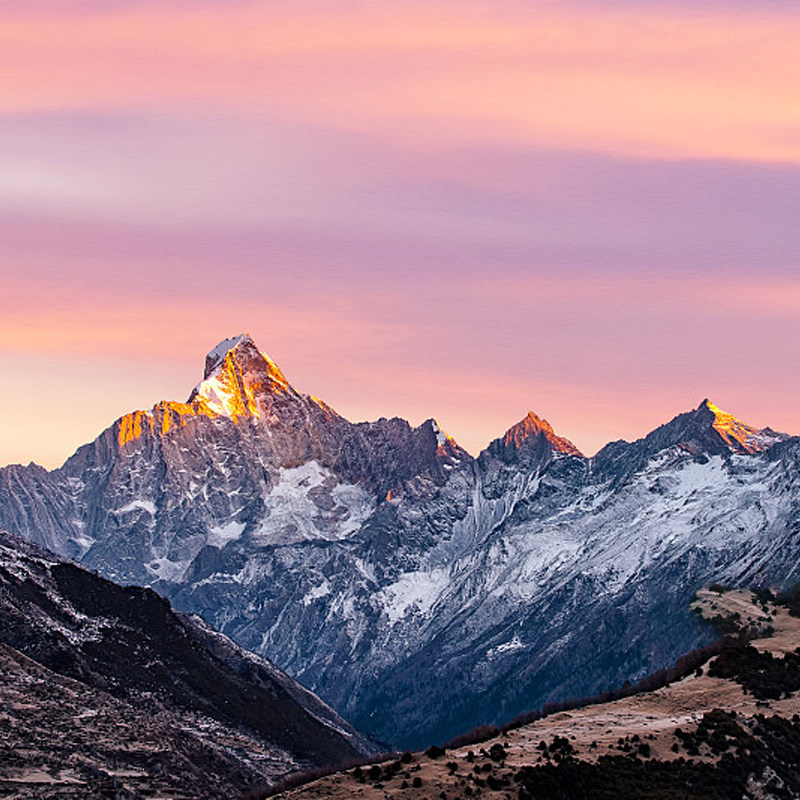 重庆川西三日游墨石鱼子西四姑娘山九寨沟毕棚沟达古冰川3日跟团