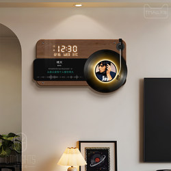 Vinyl Record Electronic Clock 2025 New Model Wall Clock Decorative Painting Luminous Creative Living Room Retro High-End Clock
