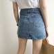 High-waisted denim skirt for women in summer new large size slightly fat mm slim and small A-line hip short skirt trendy