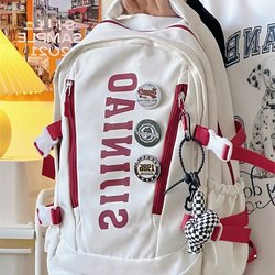 American Retro Workwear Backpack for Women with Multiple Compartments, Trendy Brand Student Japanese Style School Bag for Men, Large Capacity Backpack Trendy