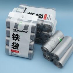 Garbage Bags for Home Use, Thickened, Medium to Large Size, Black, Vest-Style, for Kitchen and Bathroom, Plastic Bags, Silver