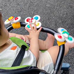 Newborn Car Rear Seat Hanging Toy, Crib Head Rattle, Rotatable Educational Baby Car Seat Soothing Toy