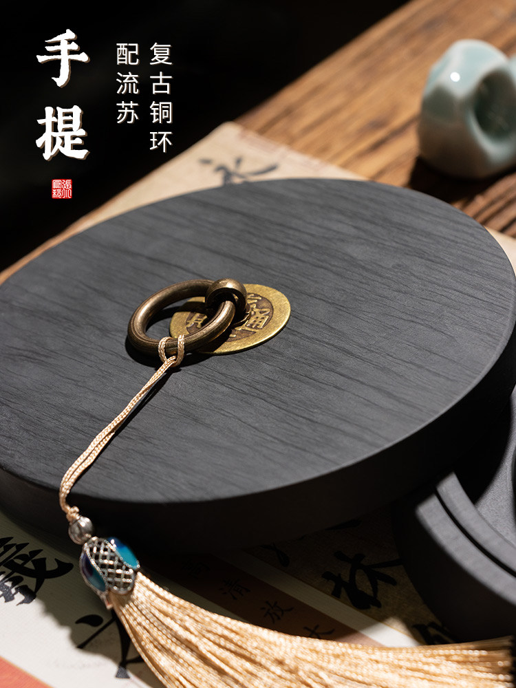 Zhang xiaofeng kalligrafie-inktsteenset met anti-verdampingshoes