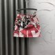Personal character printed denim short skirt Women in summer fashion foreign aura A -line anti -light half -body bag hip skirt