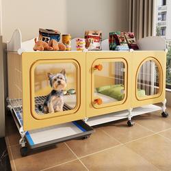 Dog Cage for Small Dogs with Separate Toilet, Indoor Home Use, One Bedroom, One Living Room, One Bathroom, Dog House, Villa, Pet Cage, Dog Bed