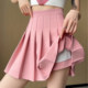 Pure pink girl style jk pleated skirt women 2024 summer high waist a line short skirt extended zipper skirt