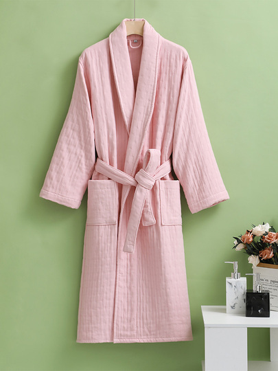 MOLUCI Peignoir Lin Coton - Style Japonais Kimono - Homme/Femme - Absorbant Et Rapide Séchage