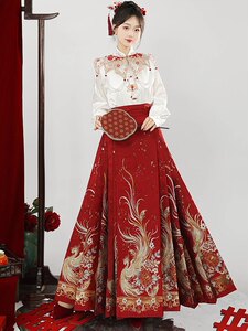 
Heavy Industry Embroidery Cloud Shoulder Engagement Hanfu Women's Ming-made Weaving Golden Horse Face Skirt New Chinese Stand Collar Top Sweater Wedding Toast Clothes