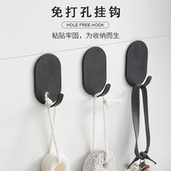 Hook strong adhesive no punching kitchen bathroom wall door behind the door seamless sticky hook hanger stainless steel