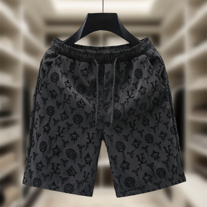 European station tide brand shorts, men's leisure penta pants, summer slimming outside wearing big pants boys handsome pants
