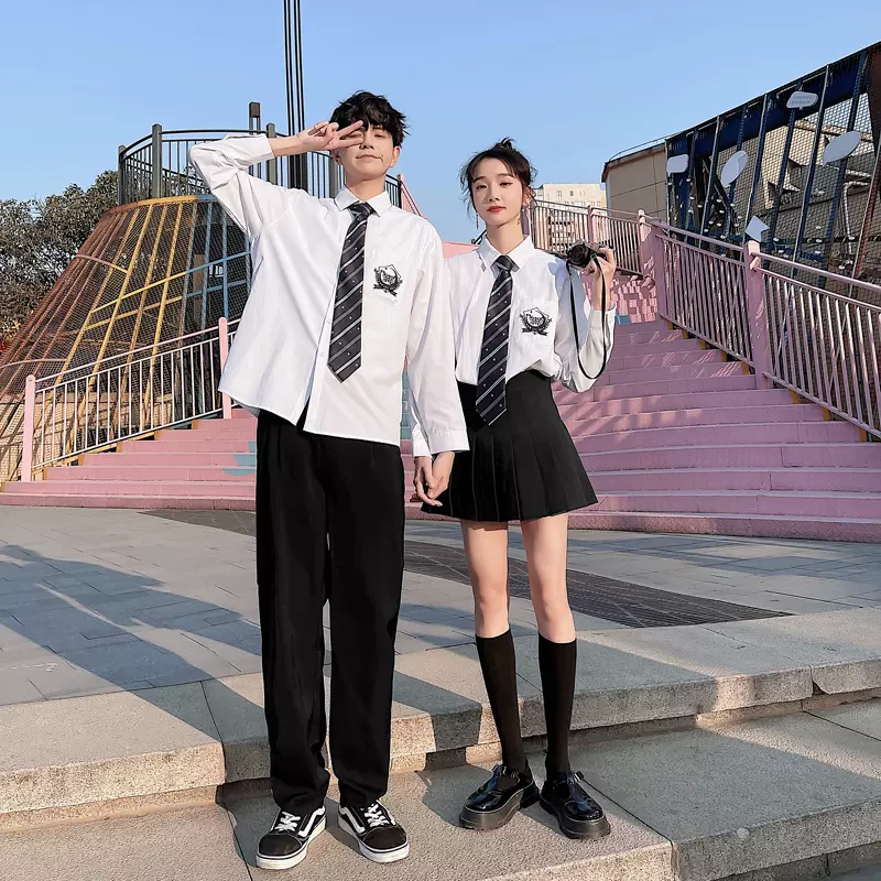 Jk学生制服女夏日系学院风减龄短袖衬衫短裙套装