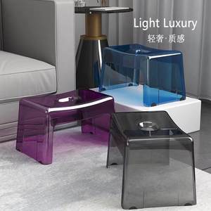 Thick plastic stool Furnishing baby acrylic bench transparent adult dwarf stool children's Japanese -style bathroom stool
