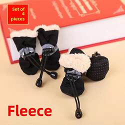 Winter Dog Shoes Anti-Dirt Soft-Soled Non-Slip Shoe Covers for Teddy, Bichon, Pomeranian, Warm Pet Shoes for Autumn and Winter