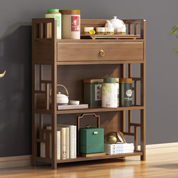 Tea Rack Storage Shelf Multi-Layer Tea Storage Cabinet Living Room Small Antique Shelf Tea Room Tea Set Rack Tea Display Cabinet