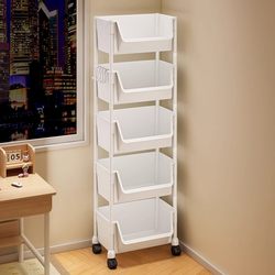 Kitchen Storage Rack Multi-Layer Organizer Household Trolley Multifunctional Fruit and Vegetable Basket Storage Book Organizer