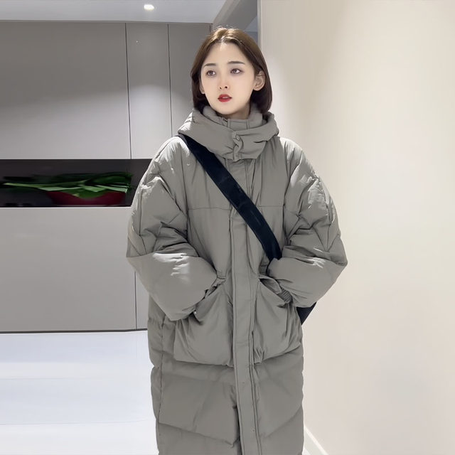Matte Shiny White Duck Down Down Jacket Women Mid-length Korean Loose Dongdaemun Winter Jacket Women