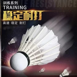 Badminton Black and White 6-Pack 12 Balls Durable Goose Feather Balls for Indoor and Outdoor Training