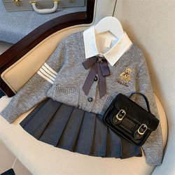 Children's Jk Uniform Set Girls' Dress Autumn and Winter Authentic School Style 2026 New Fashionable Kids Pleated Skirt